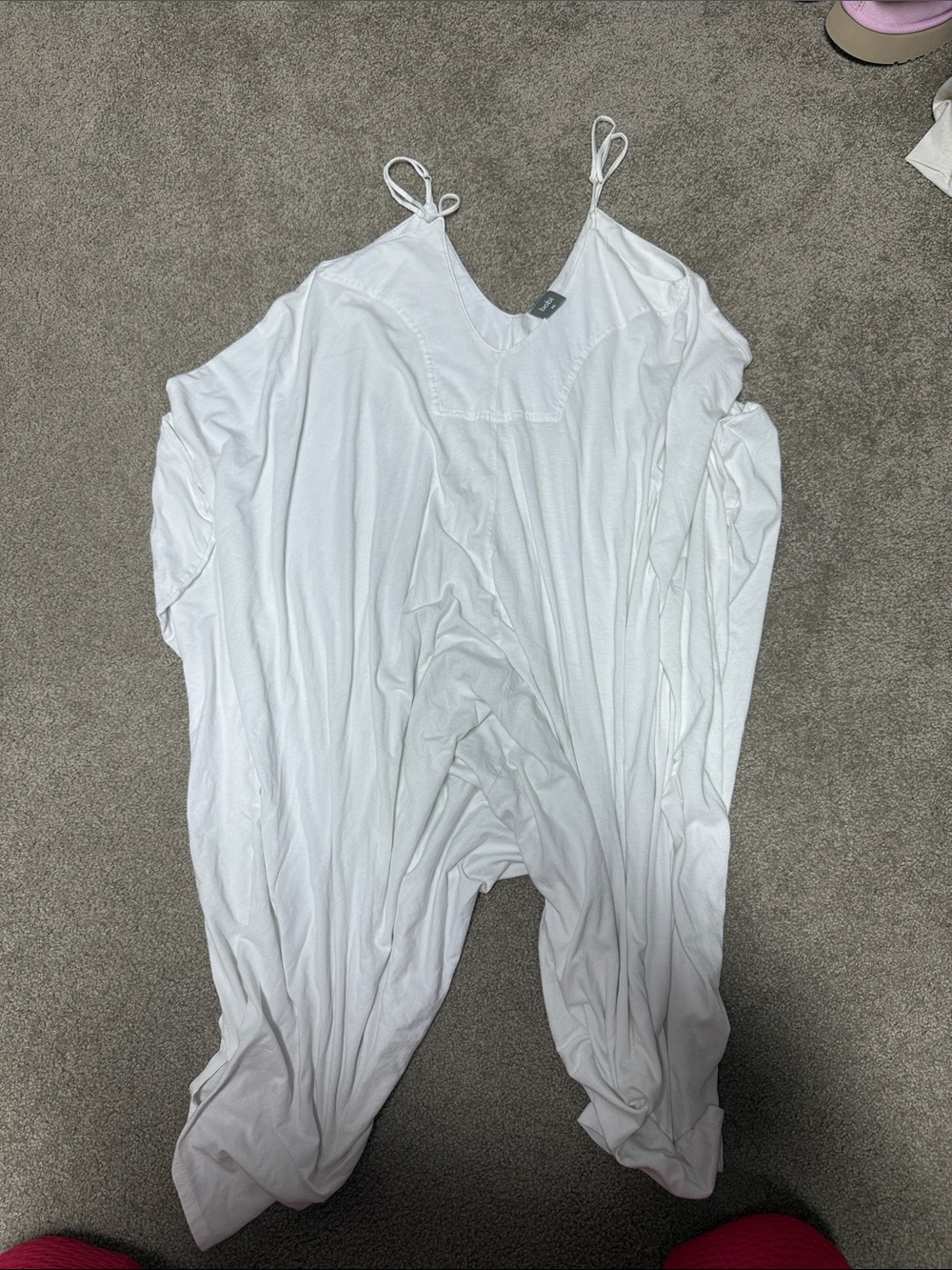 bobi White Lightweight V-Neck Slip Dress